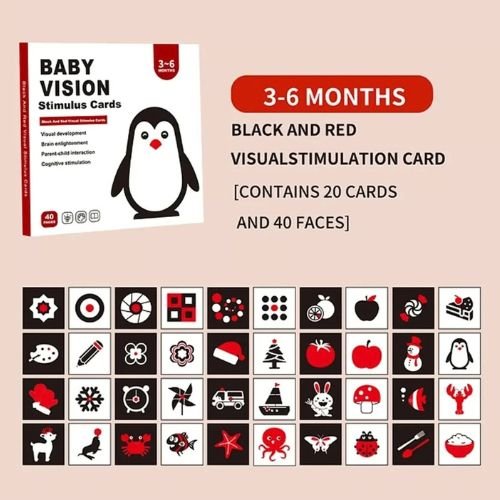 Tarjetas de Estimulación Visual Didáctico Para Bebes - Martina Baby & Kids