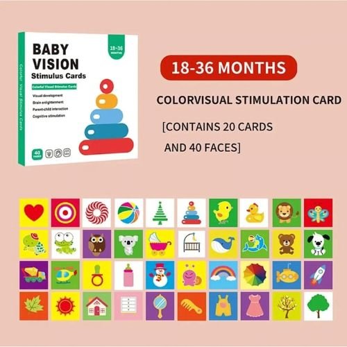 Tarjetas de Estimulación Visual Didáctico Para Bebes - Martina Baby & Kids