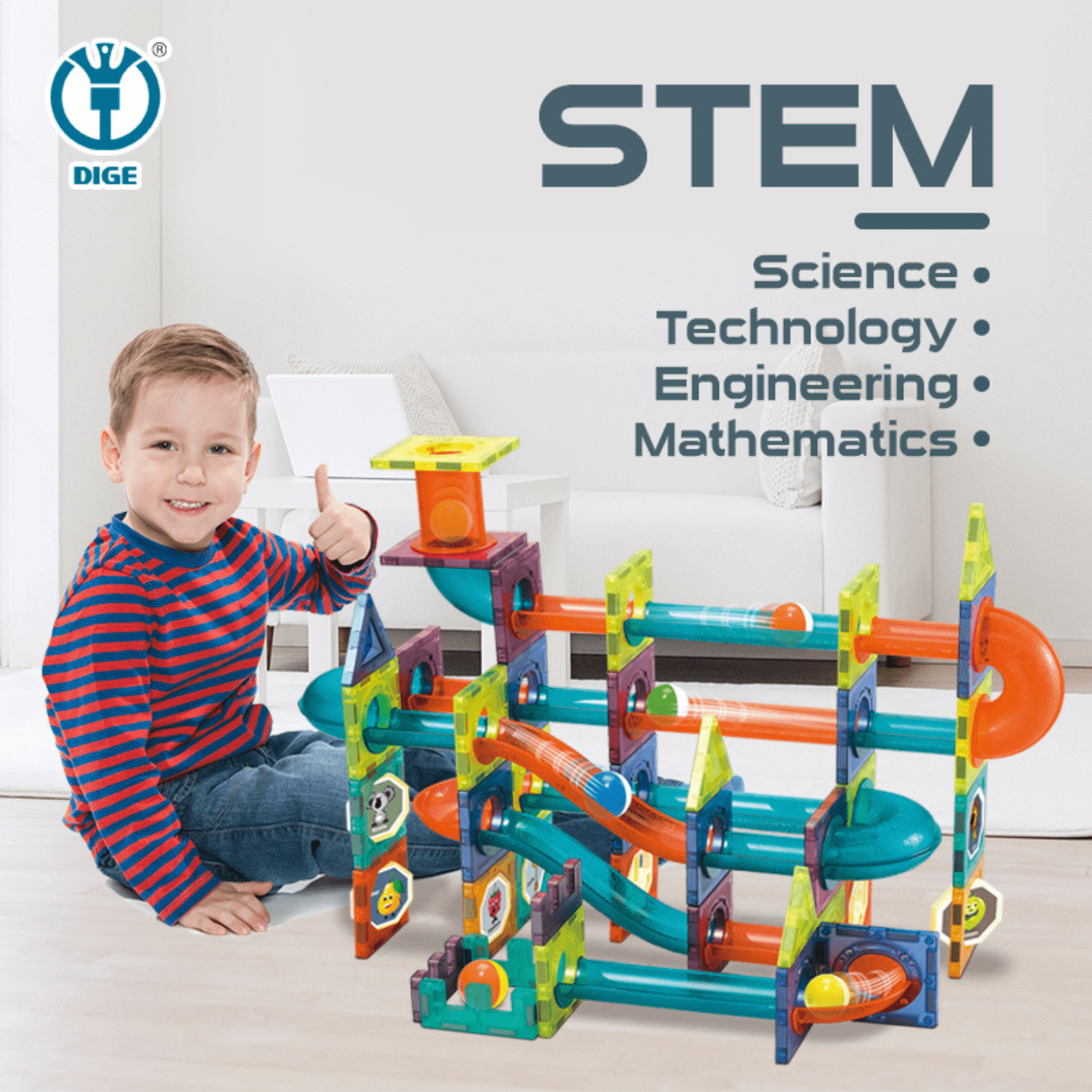 Bloques Magnéticos Tobogán 128 Piezas - Martina Baby & Kids