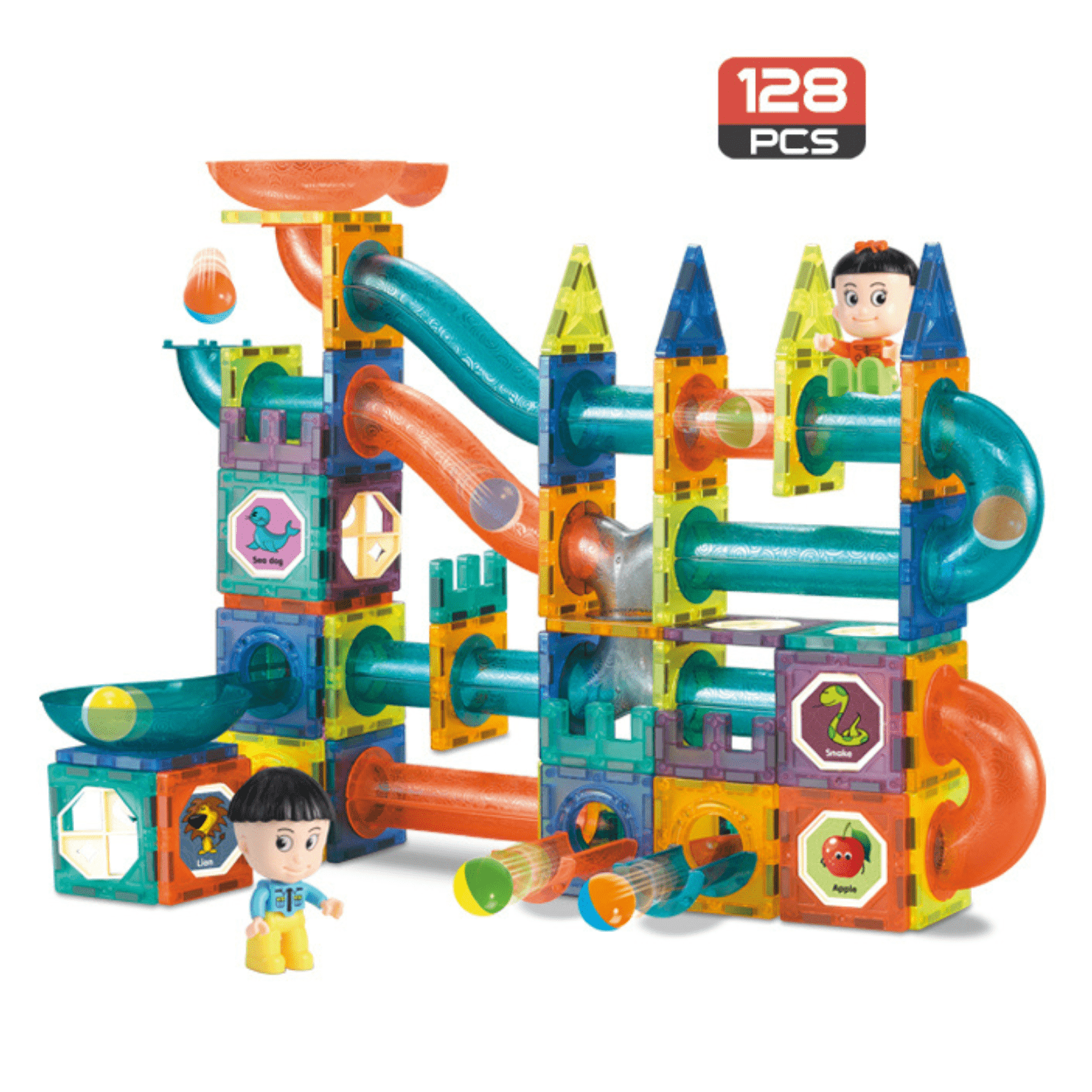 Bloques Magnéticos Tobogán 128 Piezas - Martina Baby & Kids