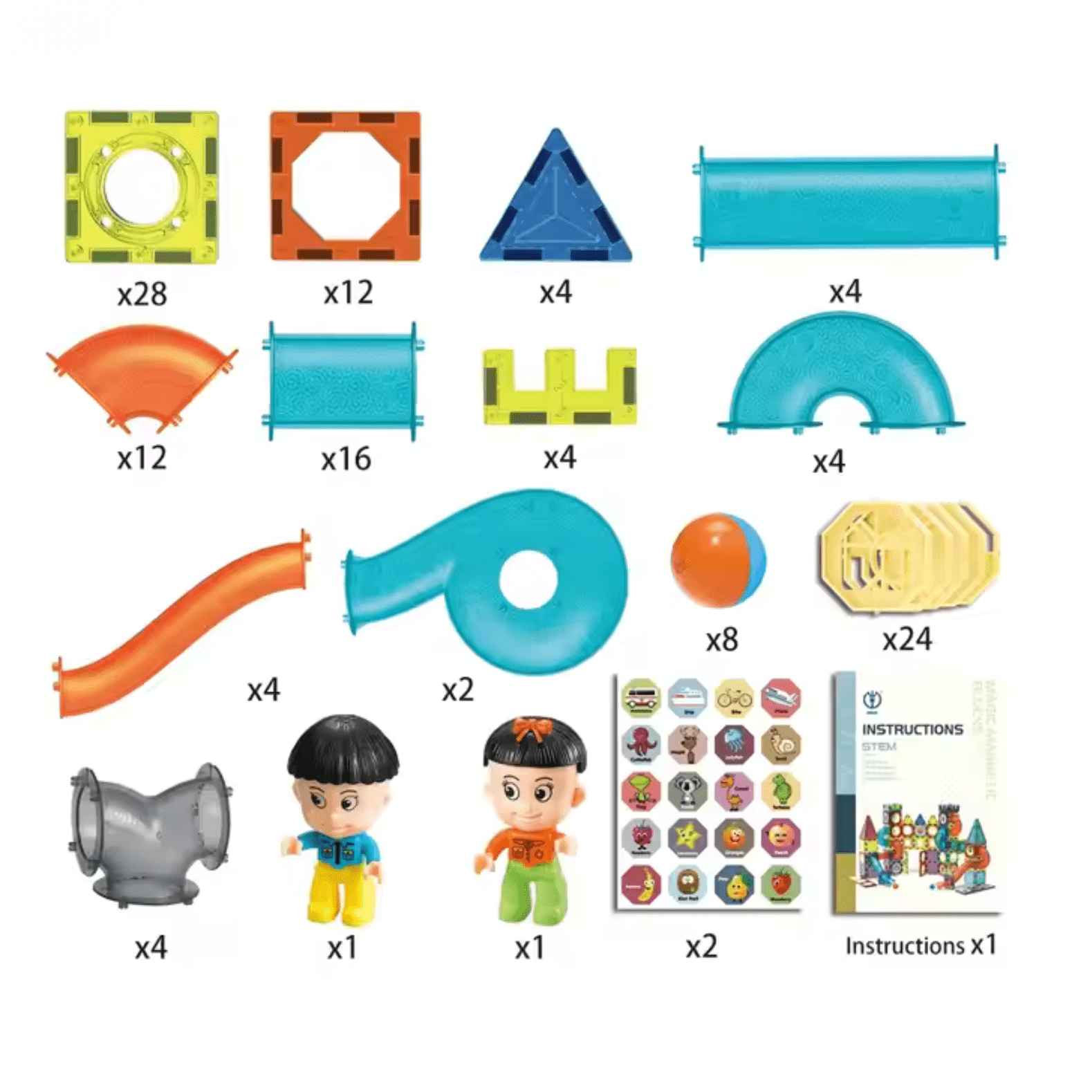 Bloques Magnéticos Tobogán 128 Piezas - Martina Baby & Kids