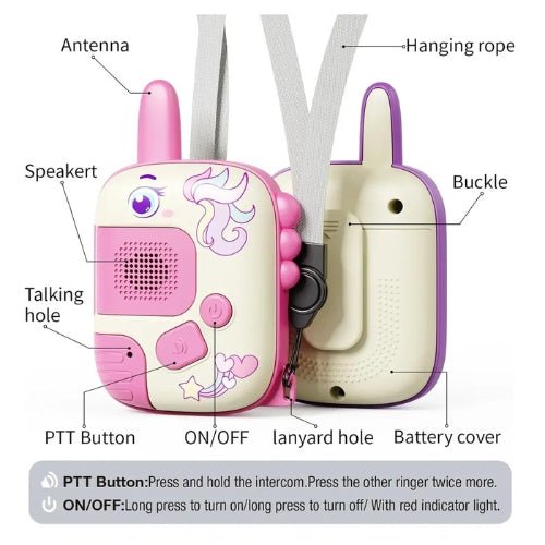 Walkie Talkie Dinosaurios Alcance 300mts Set 2 unidades - Martina Baby & Kids