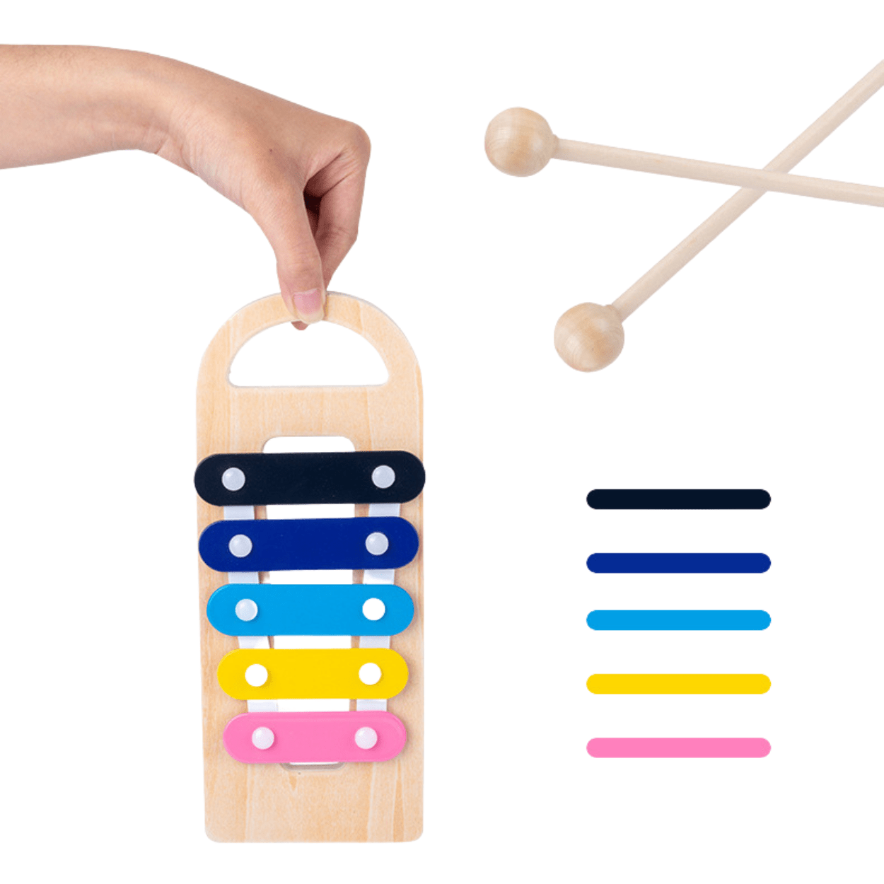 Xilófono de Madera Montessori Bolas y Martillo - Martina Baby & Kids