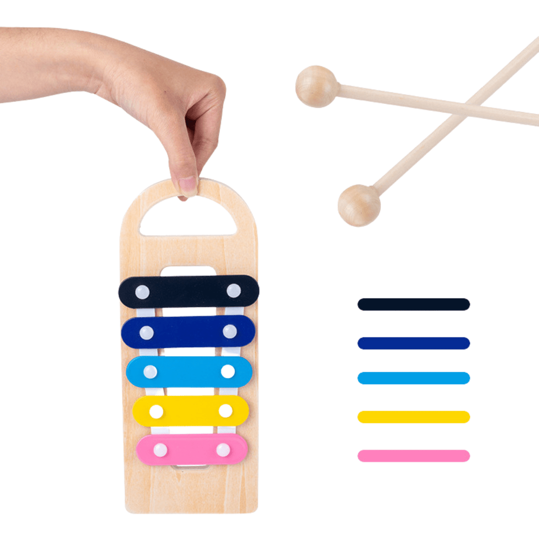 Xilófono de Madera Montessori Bolas y Martillo - Martina Baby & Kids