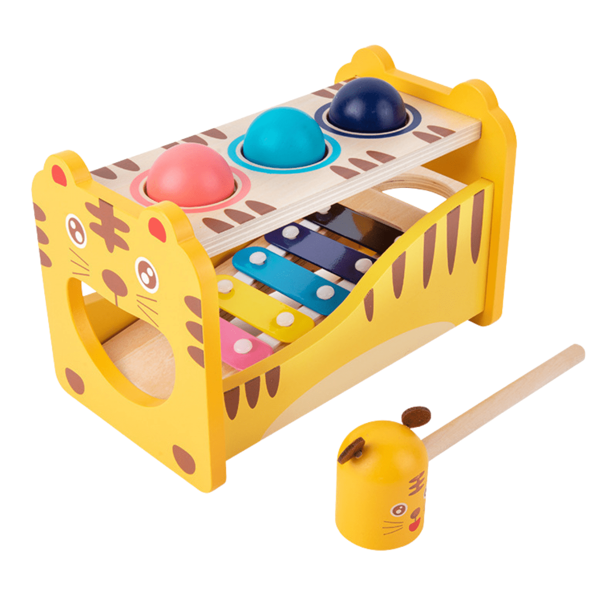 Xilófono de Madera Montessori Bolas y Martillo - Martina Baby & Kids